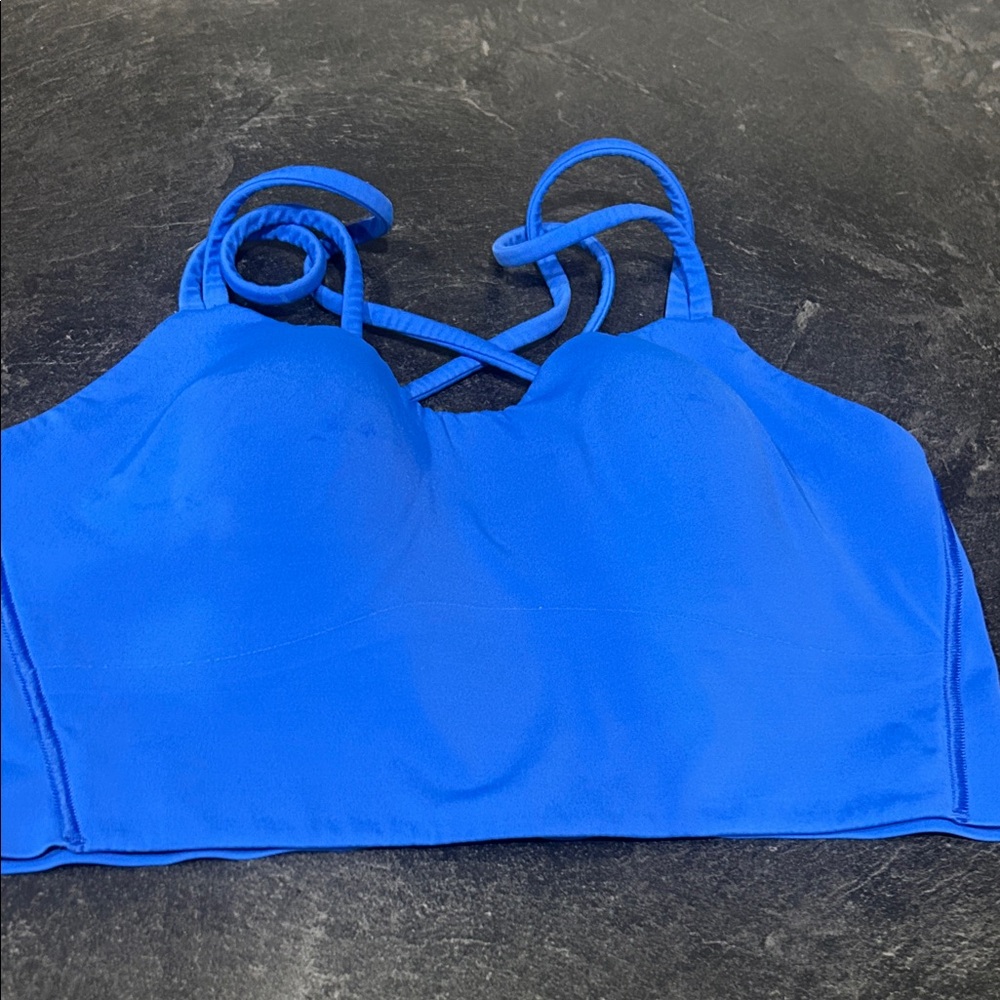 Lululemon Like A Cloud Longline Bra Blazer Blue Tone - Picture 5 of 5